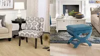 Home Depot chair and stool in room