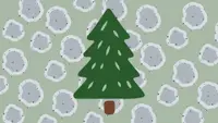 A Christmas tree with a mold background
