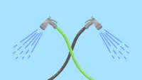 Two garden hoses crossed