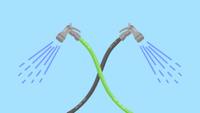 Two garden hoses crossed