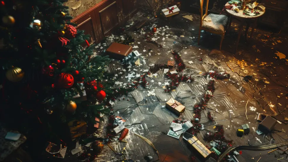 Messy room after Christmas